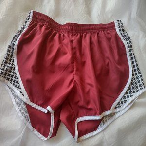 Soffe Burgundy / Maroon Printed Elasticated Waist Athletic Short Size L Lined
